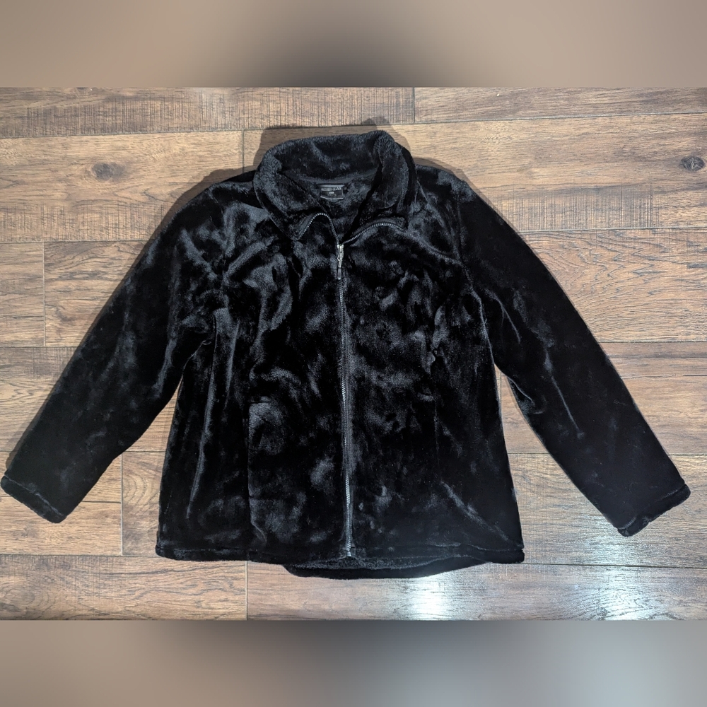 32 Degree Heat Women's Black Velour Full Zip Jacket Size XXL Super Soft & Warm